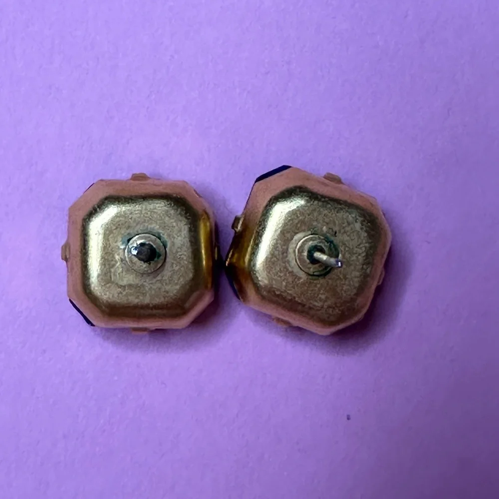 Blue and Gold Large Gem‎ Studs